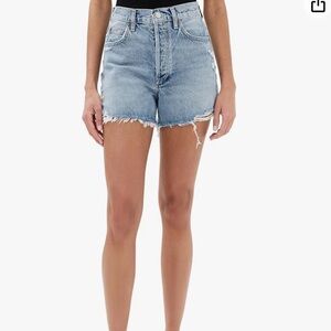 Agolde Vintage High Rise Distressed Dee Jean Shorts 23